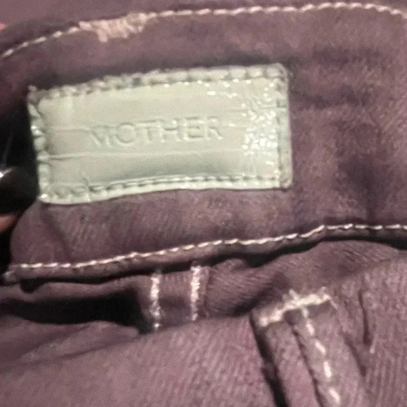 MOTHER distressed gray purple jeans in size 24 thrashed grunge - Picture 3 of 6